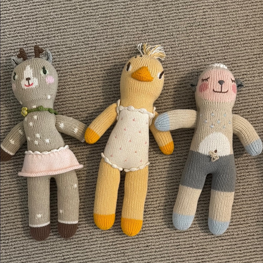 Blabla 12” set: Wooly the Sheep, Lucille the Duck, Hazel the Deer